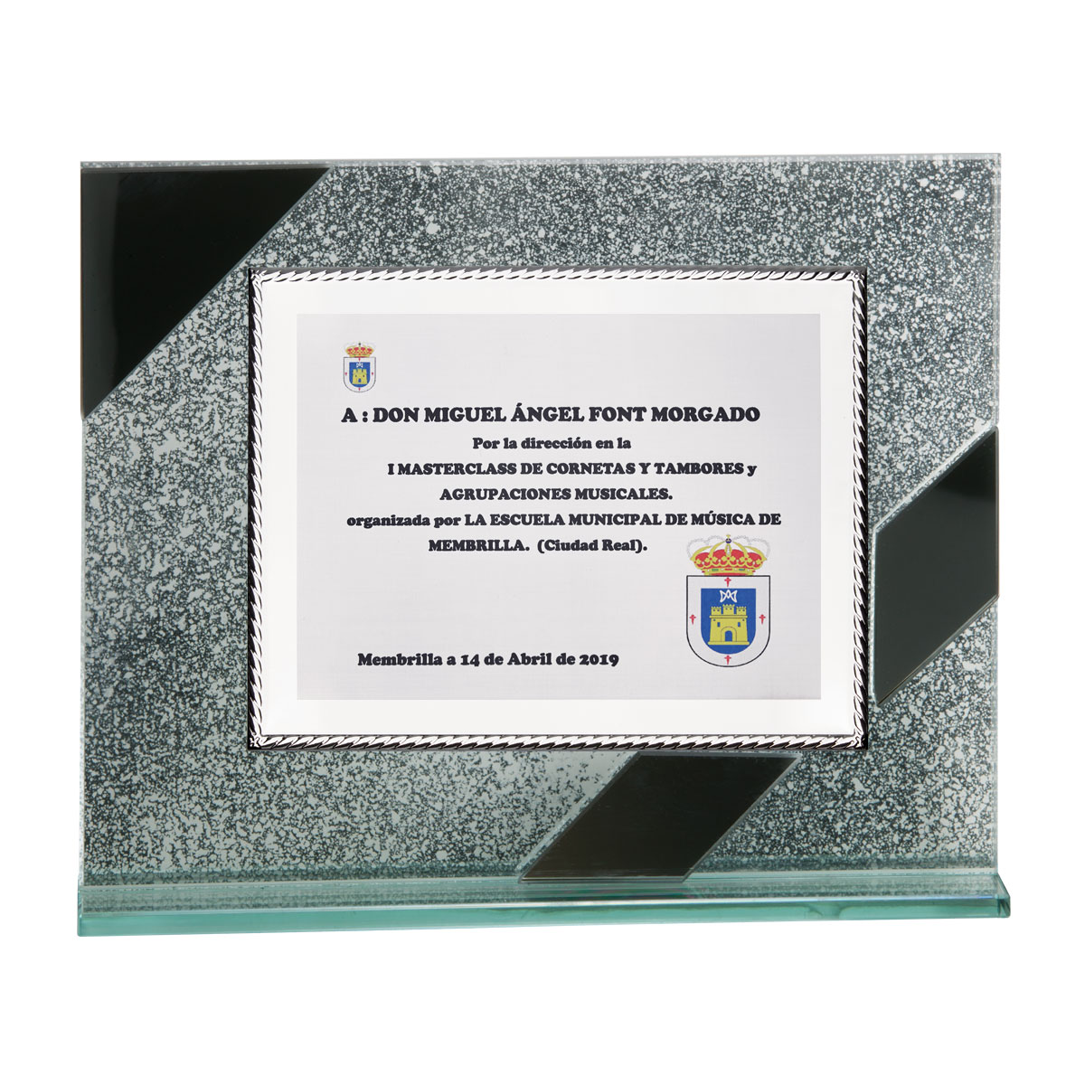 Placa Conmemorativa de cristal