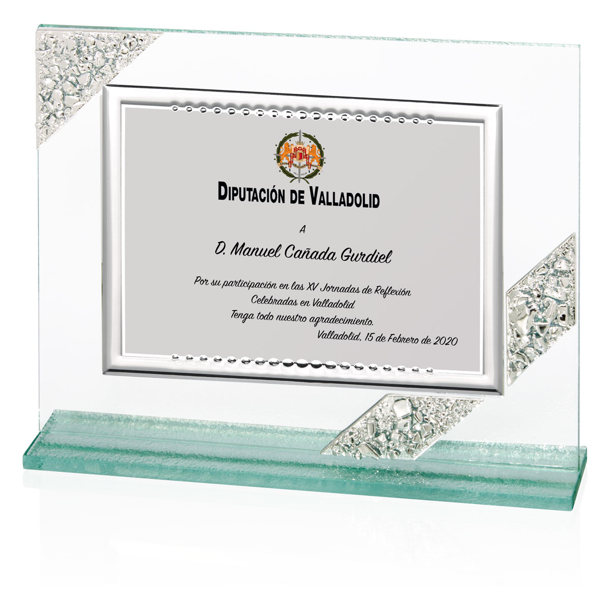 Placa Conmemorativa de cristal