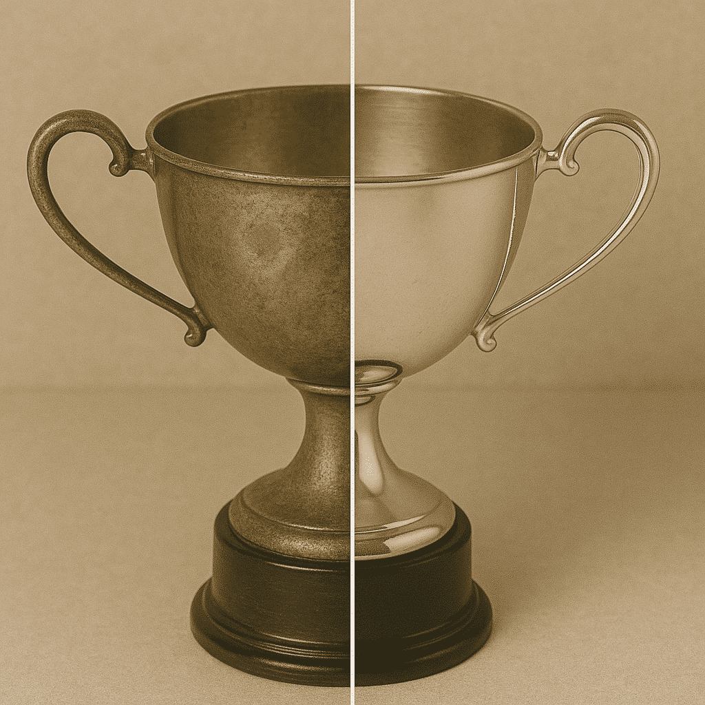 Restauración trofeo metálico