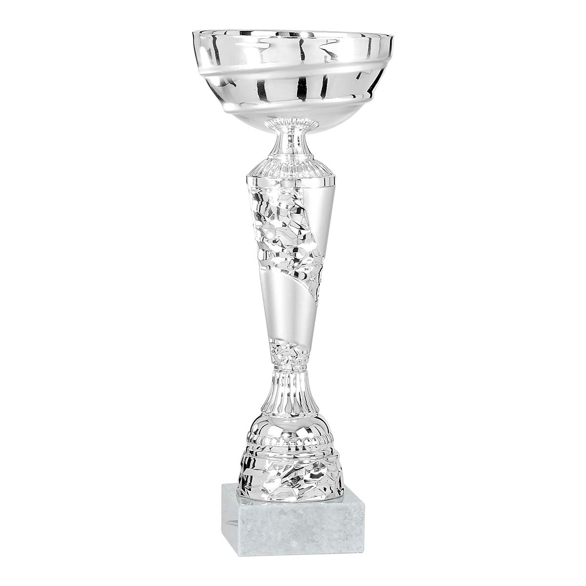 Copa deportiva económica metálica plateada